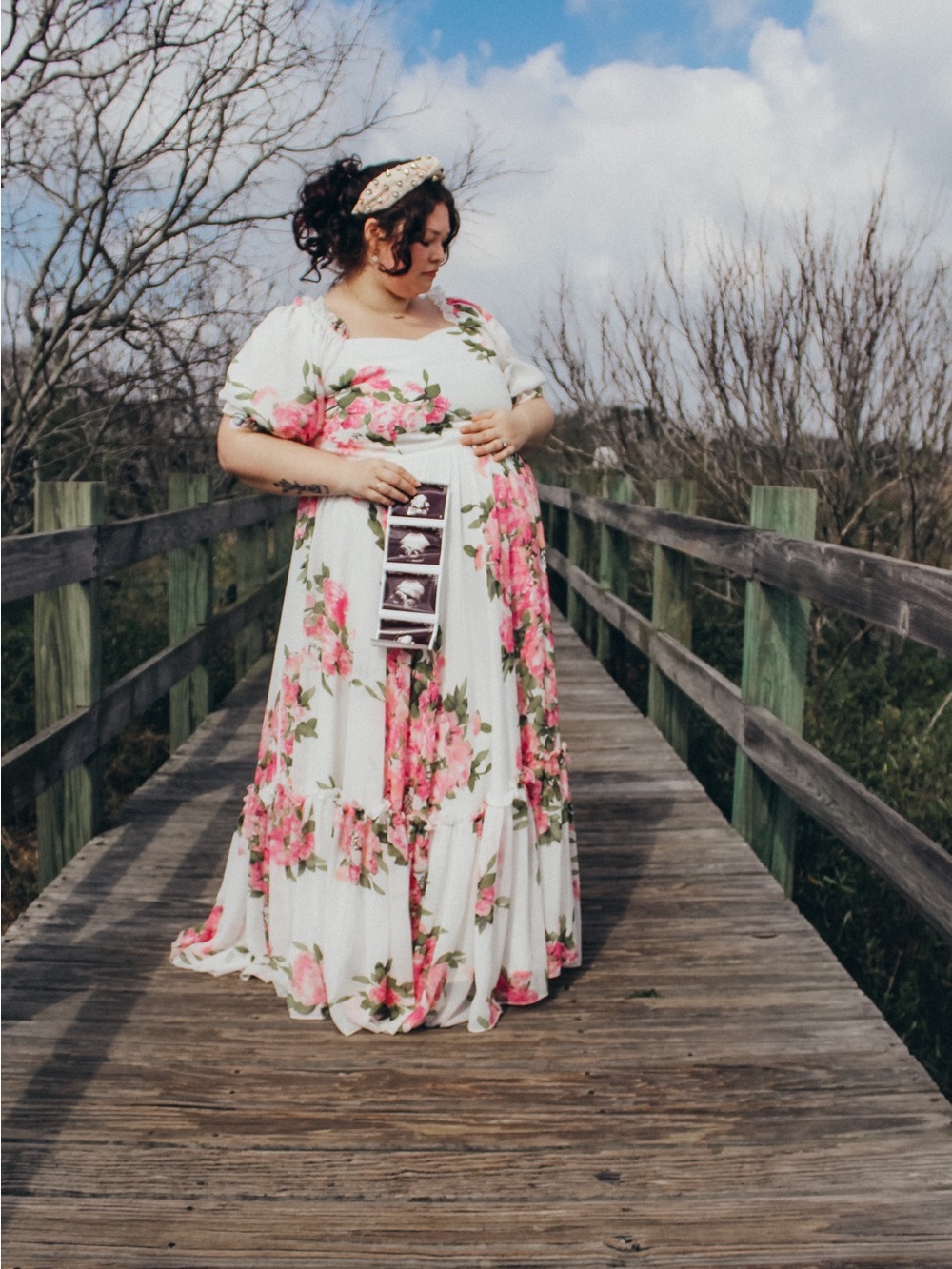 Ivy City Co White Maxi Dress with Pink Floral Print - Picture 4 of 5